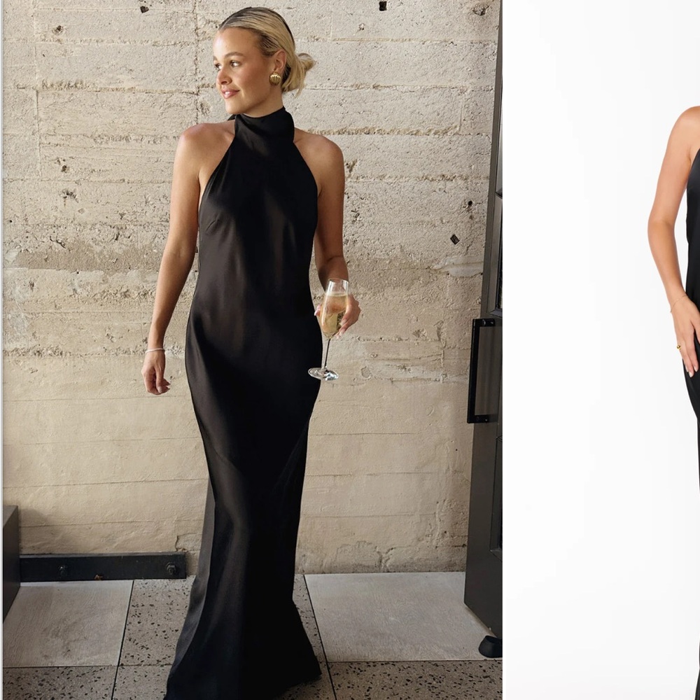 Show Me Your MuMu Black Halter Wedding Dress